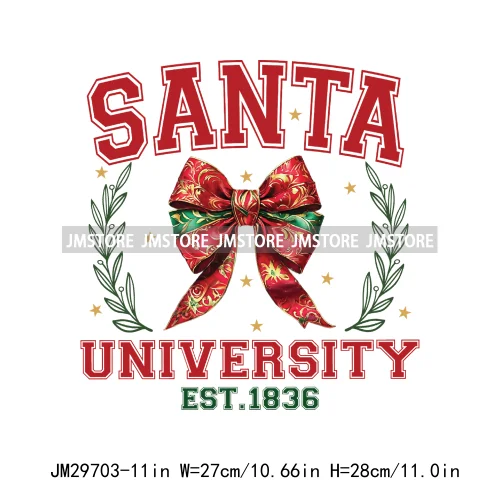 Christmas Girly Vibes Santa Winter Jesus Coquette Bow Tis The Season Iron On DTF Transfers Stickers Ready To Press For Clothes