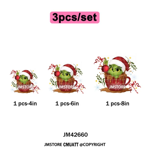 Magical Cartoon Girly Christmas Season Coquette Xmas Holiday Iron on DTF Washable Transfers Stickers Ready to Press for Textiles