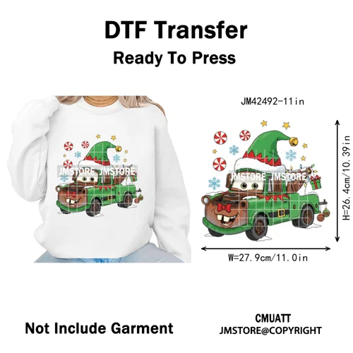 Glasses Cartoon Princess Animal Christmas Brushstroke Festive Vibes Iron on DTF Transfers Stickers Ready to Press for Hoodies