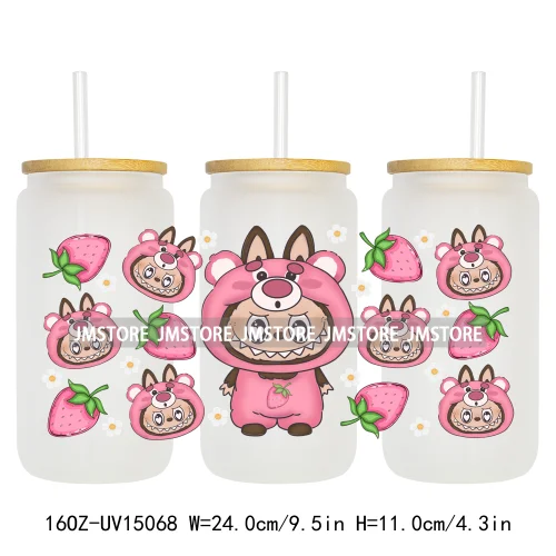 Cute Cartoon Coquette Magical Mirror Bow 16OZ UV DTF Cup Wraps Ready To Apply Waterproof Transfer Stickers For Libbey Glass Can
