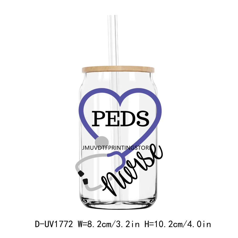 Medical NICU Nurse UV DTF Transfers Stickers Decals For Libbey Cold Cups Mugs Tumbler Pharmacist Life Waterproof DIY Craft