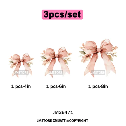 Floral Love Season Coquette Bow Wedding Party Vibes Decals Iron on DTF Washable Transfers Stickers Ready to Press for Dresses