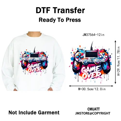 12in Street Heat Urban Chill Streetwear Man Hip Hop Animal Iron on DTF Thermal Transfer Stickers Ready to Press for Clothes Bags