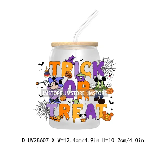 Cartoon Halloween Trick Or Treat UV DTF Transfer Stickers Decals For Libbey Cold Cups Mug Tumbler High Quality Label Hocus Pocus