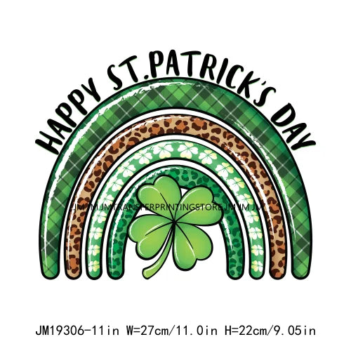 DIY Peace Love Luck Happy St Patrick's Day Design Printing Feeling Lucky Green Shamrocks DTF Transfer Stickers For Clothing