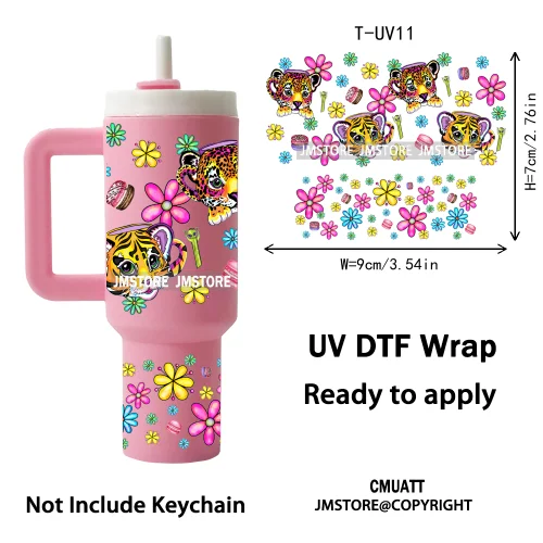 Wholesale Bulk Cartoon UV DTF Wraps Ready To Apply Transfer Stickers Waterproof For Mini Tumbler Keychain