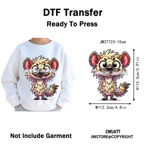 15cm 5.9in Kids Size Funny Pets Lovers Playful Panda Lion Chameleon Animal Iron on DTF Transfer Stickers Ready to Press for Bag