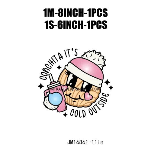 Cute Conchita Pantasmas Latin Christmas Decals Conchas Cucuys Christmas Ghouls Gifts Iron On DTF Transfers Sticker For Clothing