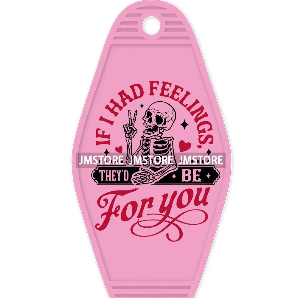 Loved To Death Skeleton Rose High Quality WaterProof UV DTF Stickers For Motel Hotel Keychain Blanks XOXO Valentines Day