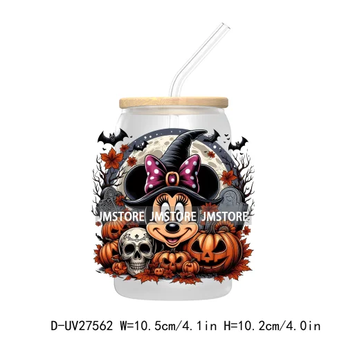 Cartoon Couple Halloween Scary Pumpkin UV DTF Transfer Sticker Decals For Libbey Cold Cup Mug Tumbler Nightmare Before Christmas