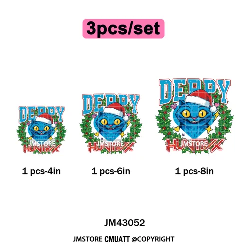 Kpop Christmas Santa Boys Girls Band Cartoon Demon Characters Iron on Washable DTF Transfers Stickers Ready to Press for Clothes