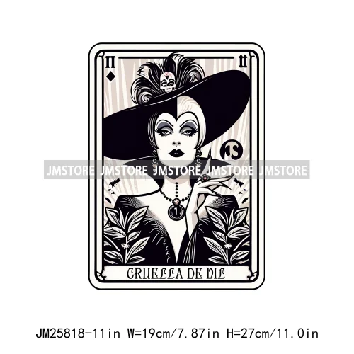 Cute Cartoon Animal Princess Characters Halloween Tarot Cards DTF Iron On Transfers Stickers Ready To Press For T-shirt Bags