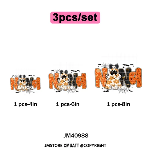 Leopard Checkered Spooky Mama Ghost Halloween Letters Preppy Halloween Iron on DTF Transfer Stickers Ready to Press for T-shirts