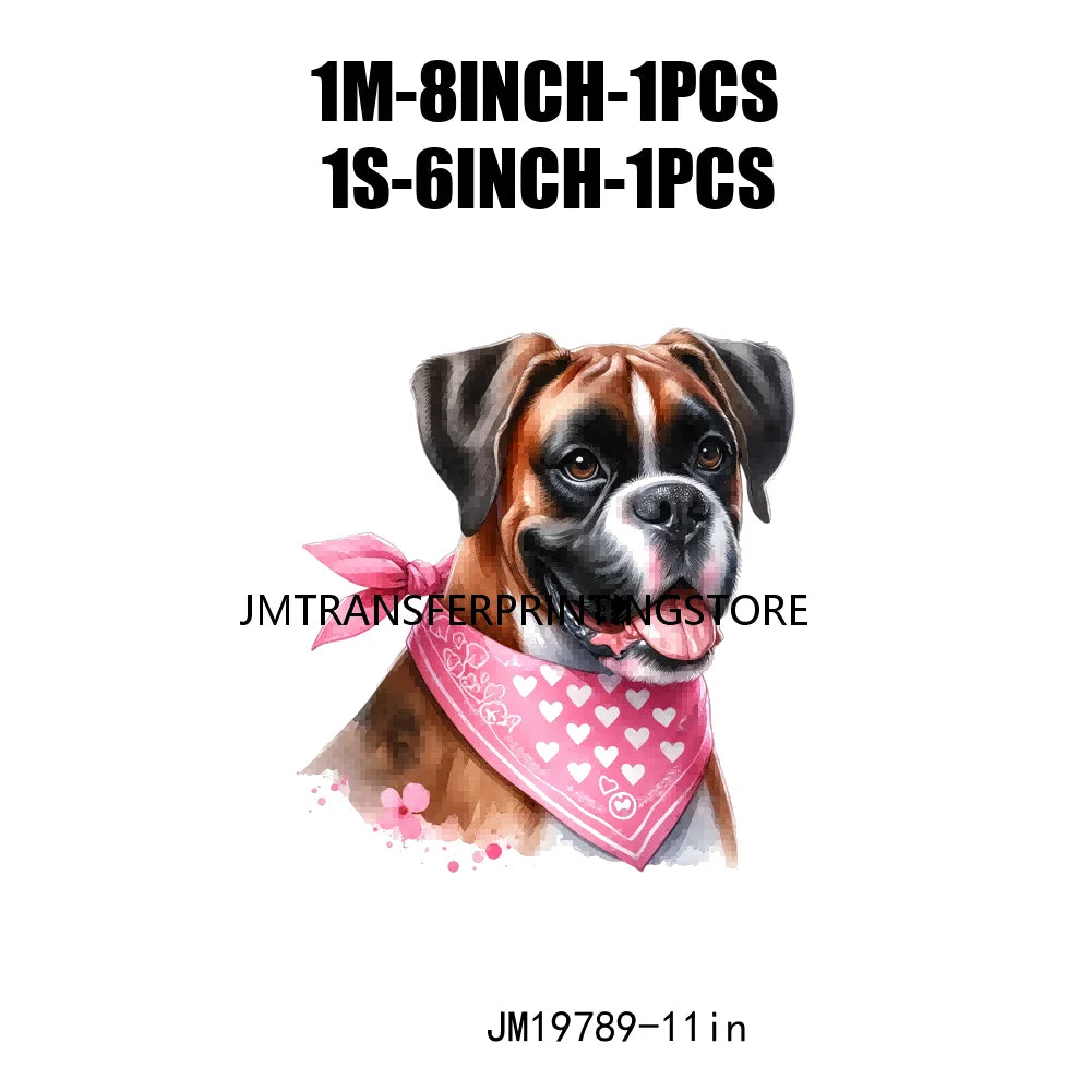 DIY Puppy Valentine's Day Animal Love Cute Dog Iron On DTF Heat Transfers Stickers Ready To Press For Clothing
