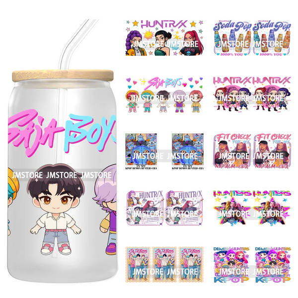 Demon Hunters Movie Kpop Lover Gift Anime Fan UV DTF Stickers Ready To Transfer Cup Wrap Custom DIY Craft For Libbey Can Glass