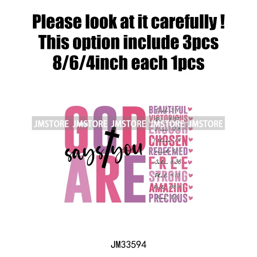 Colorful Faith Jesus God Religious Bible Verse Affirmation Spirits Iron On DTF Transfers Stickers Ready To Press T-shirts Bags