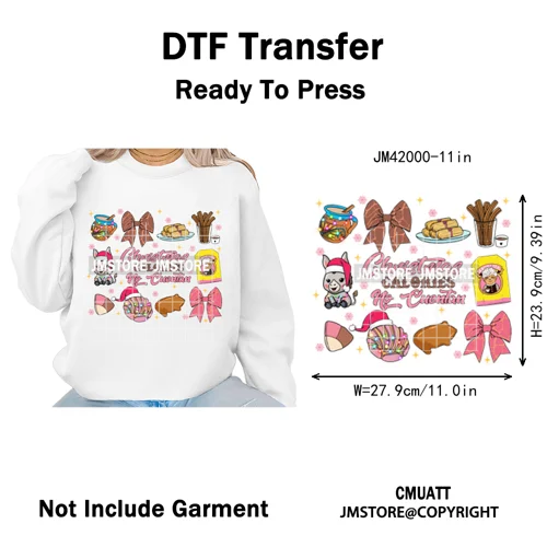 Feliz Navidad Mexican Christmas Concha Santa Latina Holiday Fiesta Iron on DTF Transfers Stickers Ready to Press for T-shirts