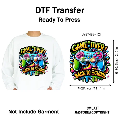 12in Graffiti Hip Hop Music Rap King Lover Video Pro Games Iron on Diy DTF Thermal Transfer Stickers Ready to Press for Clothing