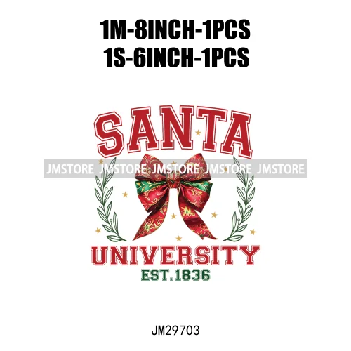 Christmas Girly Vibes Santa Winter Jesus Coquette Bow Tis The Season Iron On DTF Transfers Stickers Ready To Press For Clothes