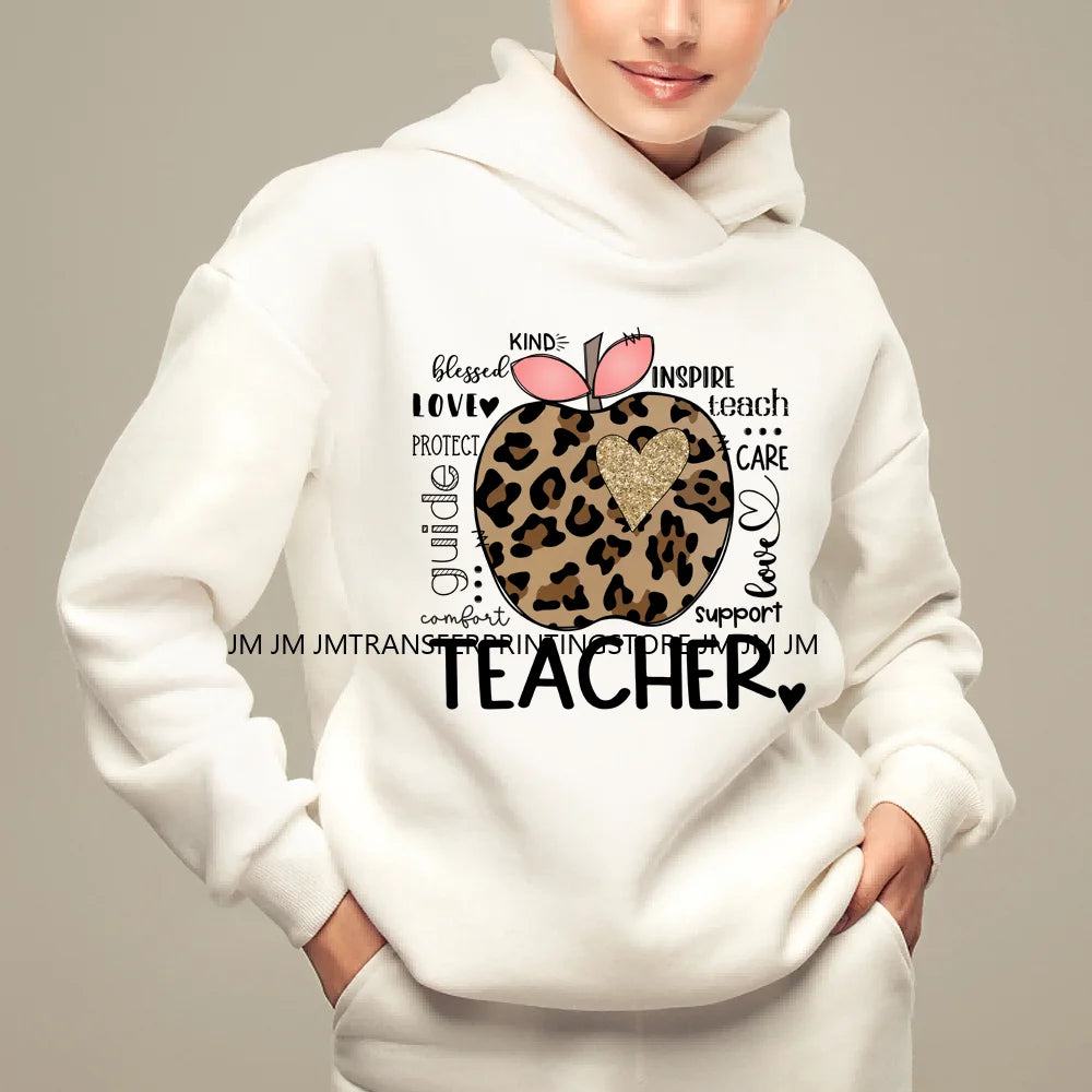 Cartton Animal Happy In My 100 Days Of School Era Books Teacher DTF Iron On Transfers Stickers Ready To Press For T-shirts Bags