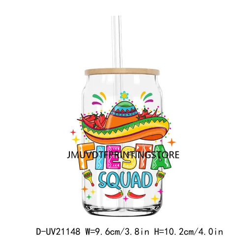 Mecican Cinco De Mayo Sombrero Hat UV DTF Transfers Stickers Decals For Libbey Cold Cups Mugs Tumbler Waterproof DIY Logo Latina