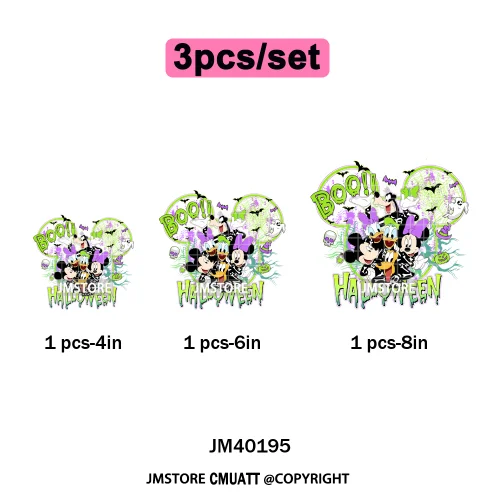 Happy Halloween Season Pumpkin Skull Cartoon Character Girly Evil Queen Iron on DTF Transfer Stickers Ready to Press for Textile