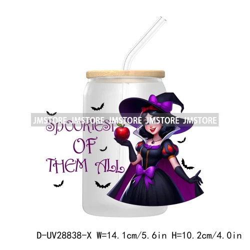 Cartoon Princess Couple Halloween Double Trouble UV DTF Transfer Stickers Decals For Libbey Cold Cup Mug Tumbler Waterproof Logo