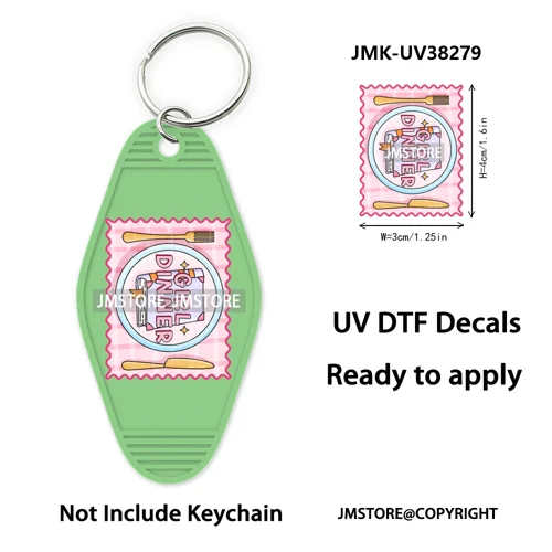 Bookish Journal Coquette Bow Flowers Heart UV DTF Motel Keychain Decal Ready To Ship Transfer Stickers Prints For Hotel Keychain