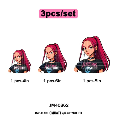 Cartoon Girl Group Boy Band Music Fans Anime Lover Soda Pop Iron on DTF Washable Transfers Stickers Ready to Press for T-shirts