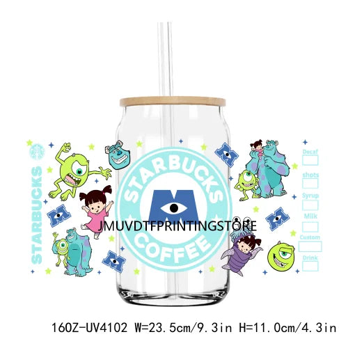 Hot Sale Movies Cartoon Princess UV DTF Sticker For 16OZ Libbey Glass Cup Can Wrap Transfer Sticker Custom Labels DIY Logo Kids