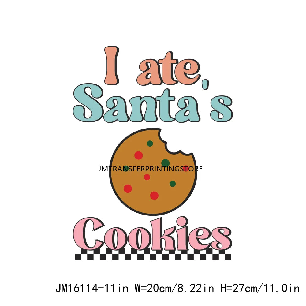 Custom Gingerbread Bakery Holly Jolly Vibes Merry Cookie Christmas Baking Crew Santa's Cookies DTF Transfer Decals For T-Shirt