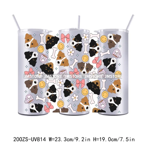 Coquette Puppy Dog Mom Cat Lover Pets 20OZ Skinny Tumbler Wrap UV DTF Transfer Stickers Personalized Labels For Straight Tumbler