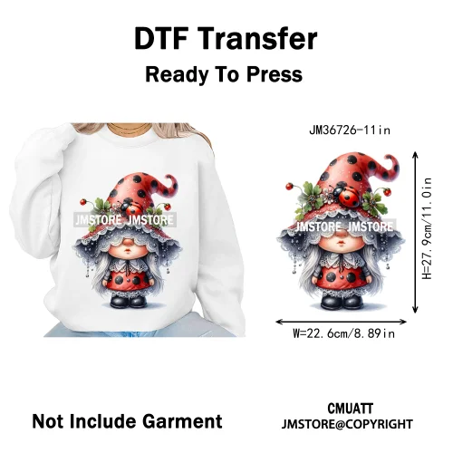Spooky Scary Witch Girly Animal Flower Strawberry Gnomes Iron on DTF Washable Transfers Stickers Ready to Press for Hoodies Bags