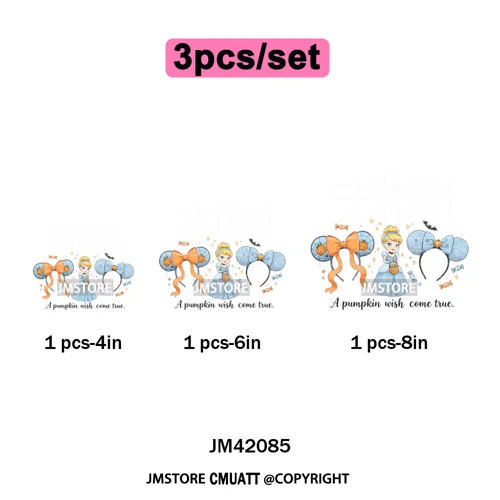 Cute Girls Coquette Magic Kingdom Mouse Ears Cartoon Quotes Iron on DTF Washable Transfers Stickers Ready to Press for T-shirts