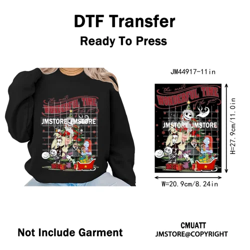 Cartoon Movie Friends Coquette Merry Christmas Sandy Claws Iron on Washable DTF Heat Transfer Sticker Ready to Press for Hoodies