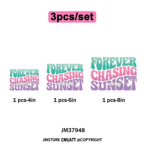Funny Summer Quotes Sunset Palm Trees Beach Vacation Vibes Washable Iron on DTF Transfer Sticker Ready to Press for Textile Bags