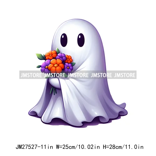 Cute Boo Howdy Floral Ghouls Animal Pumpkin Halloween Decal Logos DTF Iron On Transfers Stickers Ready To Press For T-shirts