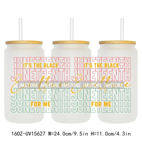 Juneteenth Vibes Sneaker And Heel Afro Woman 16OZ UV DTF Cup Wraps Ready To Apply Transfer Stickers For Libbey Glass Can Tumbler