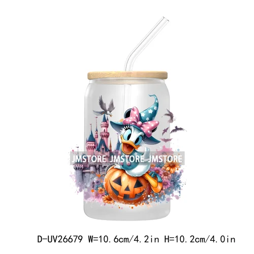 Cartoon Mouse And Friends Halloween Pumpkin UV DTF Transfer Stickers Decals For Libbey Cold Cups Mugs Tumbler Custom Labels Fall