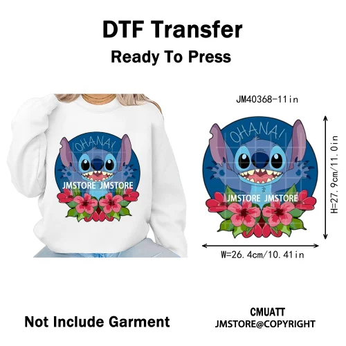 Aloha Flower Summer Vibes Cartoon Animal Vacation Life Designs Iron on DTF Washable Transfers Sticker Ready to Press for Clothes