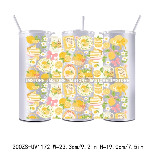 Floral Fruit Bookish Affirmation 20OZ Tumbler Wraps Ready To Ship UV DTF Transfer Stickers Waterproof Prints For Skinny Tumbler
