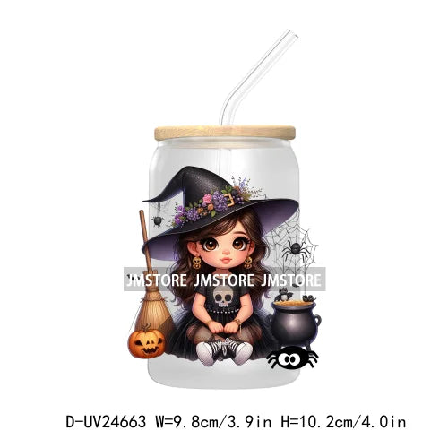 Halloween Latina Princess UV DTF Transfer Stickers Decals For Libbey Cold Cups Mugs Tumbler Custom Waterproof DIY Labels Pumpkin