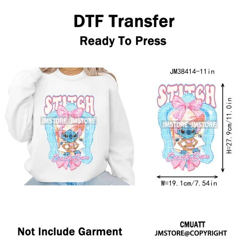 Funny Shells Coquette Bow Summer Salty Vibes Cartoon Printing Designs Iron On DTF Transfer Stickers Ready To Press T-shirts Bags