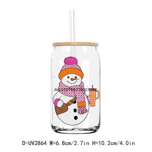 Merry Christmas Deer Gingerbread UV DTF Transfers Stickers Decals For Libbey Cold Cups Mugs Tumbler Waterproof DIY Craft