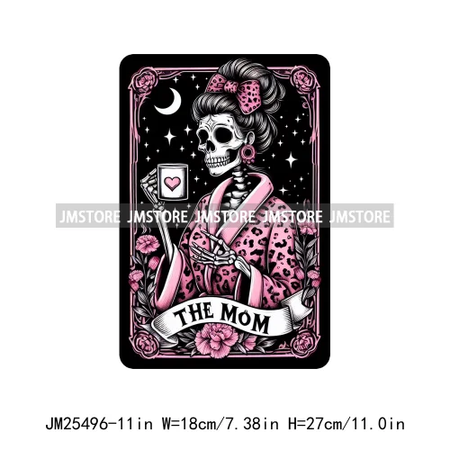 Washable Mom Spill Tea Audacity Emotional Dumpster Designs Tarot Cards DTF Iron On Heat Press Transfer Stickers For T-shirt Bags