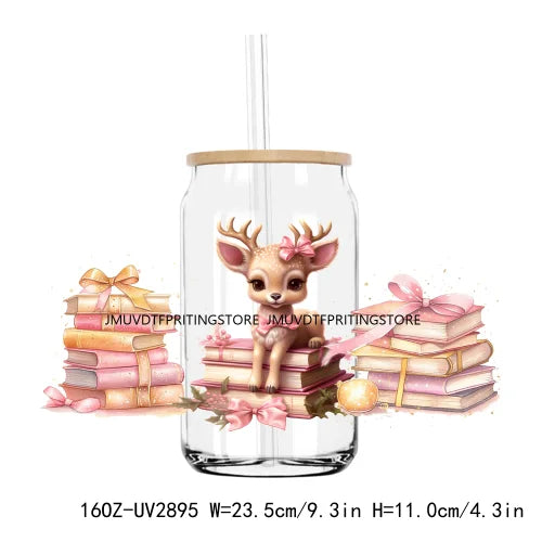 Winter Woodland Animals 16OZ UV DTF Cup Wrap Transfer Stickers Custom Labels DIY Waterproof Logo For Libbey Glass Can Snow Vibes