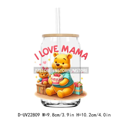 Cute Baby Cartoon Love Mama Mother's Day UV DTF Transfers Stickers Decals For Libbey Cold Cups Mugs Tumbler Waterproof DIY Craft