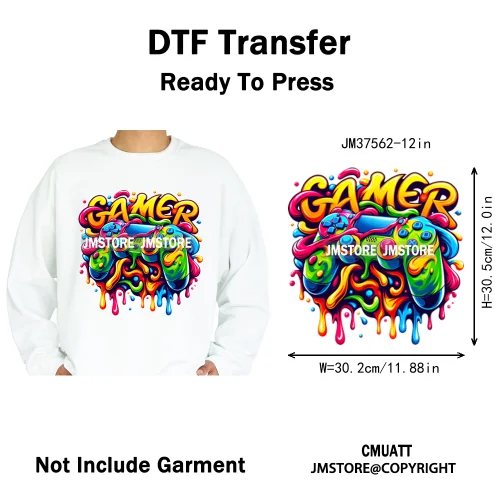 12in Street Heat Urban Chill Streetwear Man Hip Hop Animal Iron on DTF Thermal Transfer Stickers Ready to Press for Clothes Bags