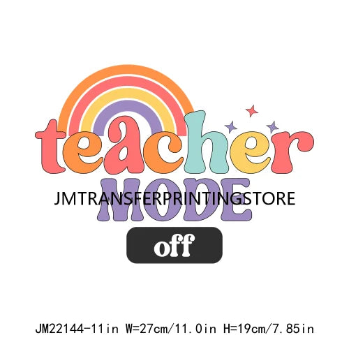 Teacher Love Inspire Motivate Lead Life Printing Decals Half Teacher Half Coffee Grow Know DTF Transfer Stickers For Clothes