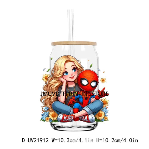 Cartoon Girl Boy Mom Princess UV DTF Transfer Sticker Decal For Libbey Cold Cups Mugs Tumbler Waterproof DIY Craft Mother’s Day